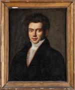 ECOLE ITALIENNE début XIXème siècle. "Portrait de jeune homme au...