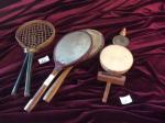 Triple instrument de musique comprenant: cymbale, tambourin, et xylophone, de...