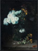 Charles Frédéric JUNG (1865-1936). "Vase au bouquet de fleurs printannières,...