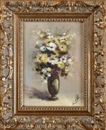 ECOLE DU XXème SIECLE. "Vase de fleurs jaunes et blanches"....