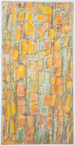 Roger BRAVARD (1923-2015). "Arbre Orange, 2013". Huile sur toile. Signée...