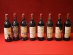 8 bouteilles rouges de Graves Château Cherêt Pitres 1979 Etiquettes...