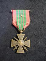 France IIIe République - Croix de Guerre 1914-1915 en bronze,...