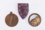 Médaille interalliée 1914-1918 de Cuba (manque anneau), Insigne du 93e...