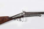 Fusil de chasse milieu XIXe siècle, à deux canons damas...