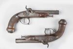 Paire de pistolets Liège début XIXe siècle, transformée à percussion...