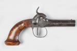 Petit pistolet vers 1830, canon et coffre monobloc, mécanisme à...