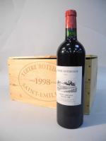 Six bouteilles Tertre Roteboeuf (caisse bois), Grand Cru St-Emilion, 1998.