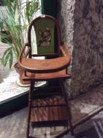 Chaise de poupée bois à 2 positions dossier peint d'un...