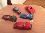 Lot de 5 petits véhicules tôle marques françaises et italiennes,...