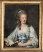ECOLE FRANCAISE seconde moitié du XVIIIème siècle. Portrait de Dame...