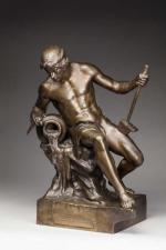 Emile Louis PICAULT (1833-1915), Le travail, sculpture en bronze patiné...