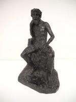 Raymond Joseph SABOURAUD (1864-1938). " Homme nu assis ". Bronze...