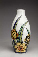 KERAMIS. Vase de forme ovoïde à col droit en céramique...