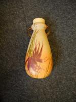 Legras.Vase de forme conique en verre gravé à l'acide et...