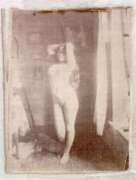Femme créole nue en pied. Image sur soie. ca. 1880....