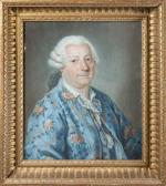 ECOLE FRANCAISE milieu du XVIIIème siècle. Portrait de gentilhomme en...