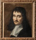 ECOLE FRANCAISE milieu du XVIIIème siècle. Portrait d'homme aux cheveux...