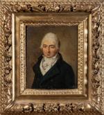 ECOLE FRANCAISE fin du XVIIIème siècle. Portrait d'homme en gilet,...