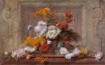 Paul Claude JANCE (1840-1915). Composition aux fleurs. Huile sur toile,...