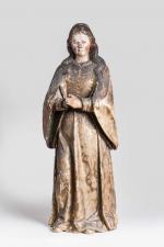 SAINTE MARIE-MADELEINE (?) en bois de résineux sculpté en ronde-bosse,...