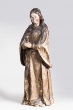 SAINTE MARIE-MADELEINE (?) en bois de résineux sculpté en ronde-bosse,...