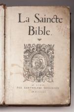 Spirito Sancto inspirante. La Sainte Bible. Lyon, Barthélémi Honorati, 1581....