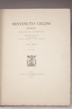 Eugène Plon. Benvenuto Cellini. Paris, Plon, 1883. Deux volumes in-folio,...