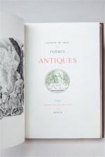 Leconte de Lisle. Poèmes antiques. Paris, Société des Amis des...
