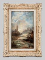 Attribué à Charles Clément CALDERON (1870-1906). "Venise". Huile sur toile....