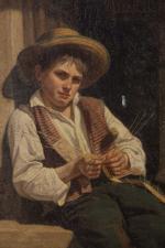 François FRAGNAY (1824- après 1862). "Petit paysan sur la fenêtre,...