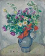 Henriette MOREL (1883-1956). Bouquet de fleurs des champs. Huile sur...