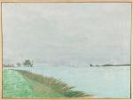 Philippe POURCHET (1873-1941). Paysage des Dombes. Huile sur toile. 46...