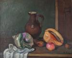 Charles SENARD (1878-1934). Coquillages et pichet. Huile sur toile sans...