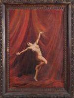 Paul PLACIDE (XXème). La danseuse nue, 1932. Huile sur toile....