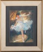 .Louis FORTUNEY (1878-1950). "Danseuse au tutu". Pastel sur papier. Signé...