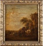 Barent GAEL (vers 1658-1681), Le repos des coursiers. Panneau de...
