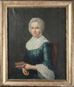 ECOLE FRANCAISE du XVIIIème siècle. La lecture, portrait de dame...