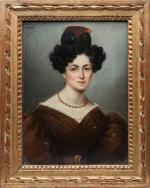 ÉCOLE FRANCAISE du XIXème siècle, CANON, Portrait de dame au...