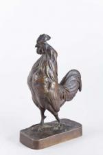 Auguste Caïn (1821-1894) attribué à. « Coq ». Sujet en bronze à...