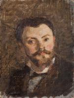 Honoré CAVAROC (1846-1930). Portrait présumé de l'artiste. Huile sur toile...