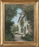 Henri HEBERT(1849-1917). La maison du peintre à Epoissas. Huile sur...