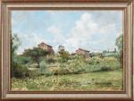 Théodore LEVIGNE (1848-1912). Paysage de printemps. Huile sur toile. Signée...