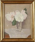 2344- Louis CHARRAT(1903-1971). Bouquet de roses. Huile sur toile. Signée...