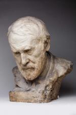 Leopold RENARD (1868-1945). Le penseur. Buste original en plâtre. Signé...