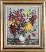 Louis CHARRAT (1903-1971). Bouquet. Huile sur toile. Signée en bas...