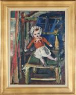 Marcel SAINT-JEAN (1914-1994). Poupée sur la chaise. Huile sur toile....