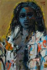 Jean-Albert CARLOTTI (1909-2002). Portrait de femme, 1975. Huile sur toile....