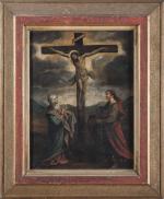 ECOLE FLAMANDE vers 1600, entourage de Otto VENIUS. Crucifixion. Huile...
