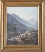 Henri MOSNY (XIXème siècle). Paysages de montagne. Deux huiles sur...
